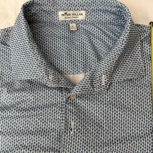 Peter Millar Navy and White Geometric Shirt